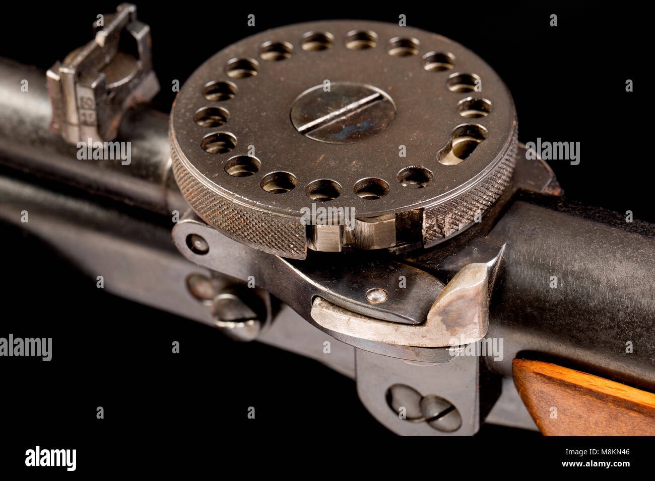 A .177 German Haenel Model 5 Junior repeater air rifle showing detail