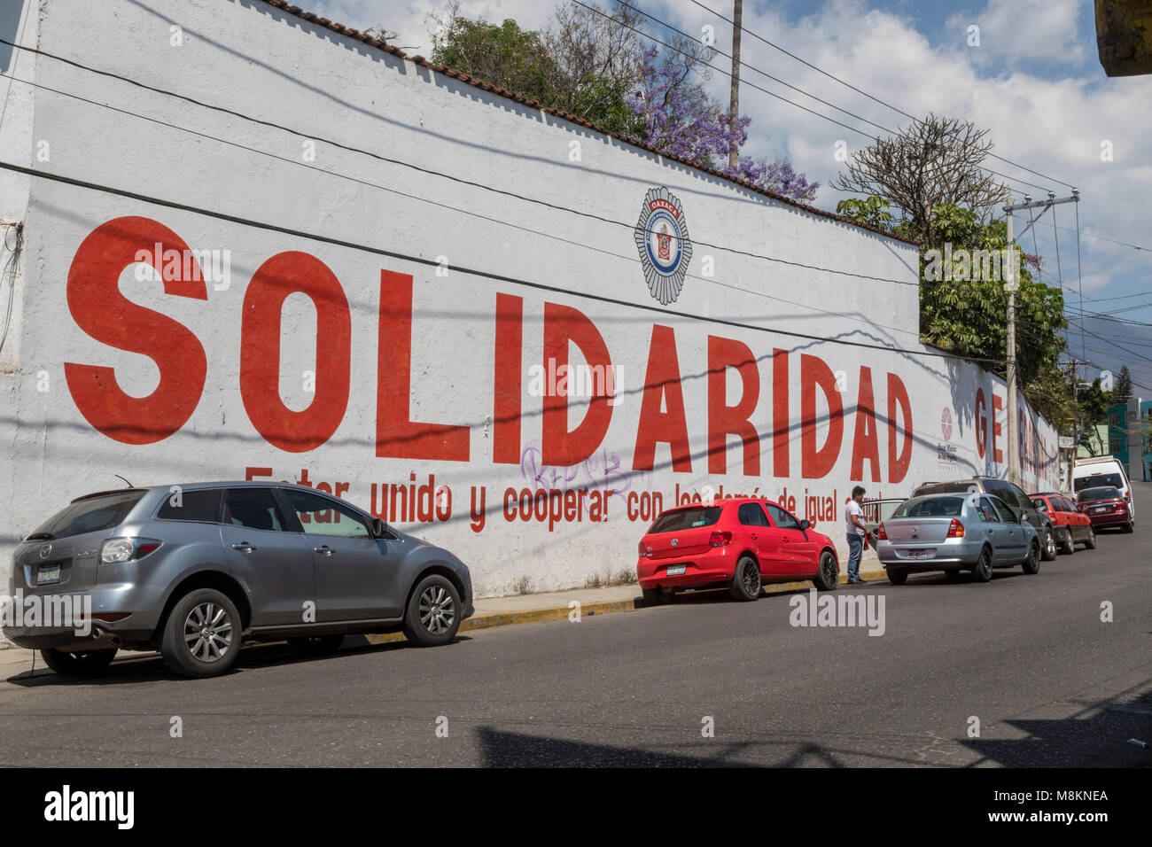 Oaxaca, Oax., Mexico The slogan "solidaridad" (solidarity) on a wall