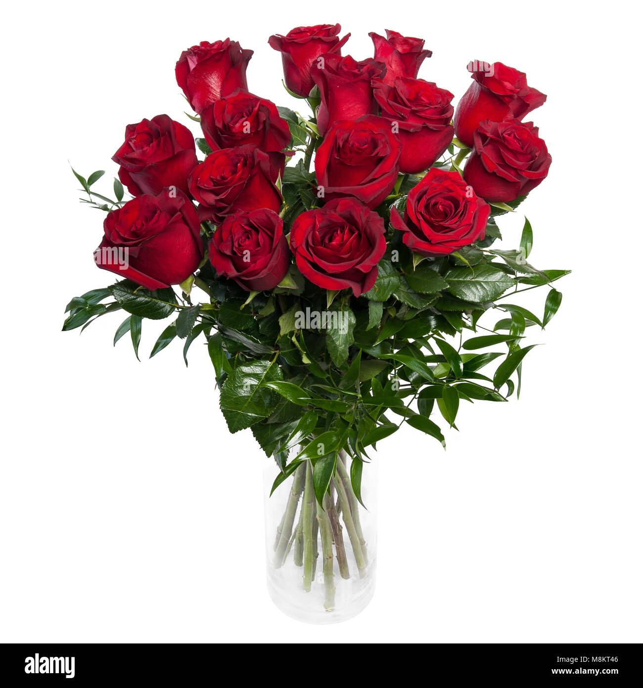 Beautiful Bouquet of red roses at white background isolated Stock Photo ...