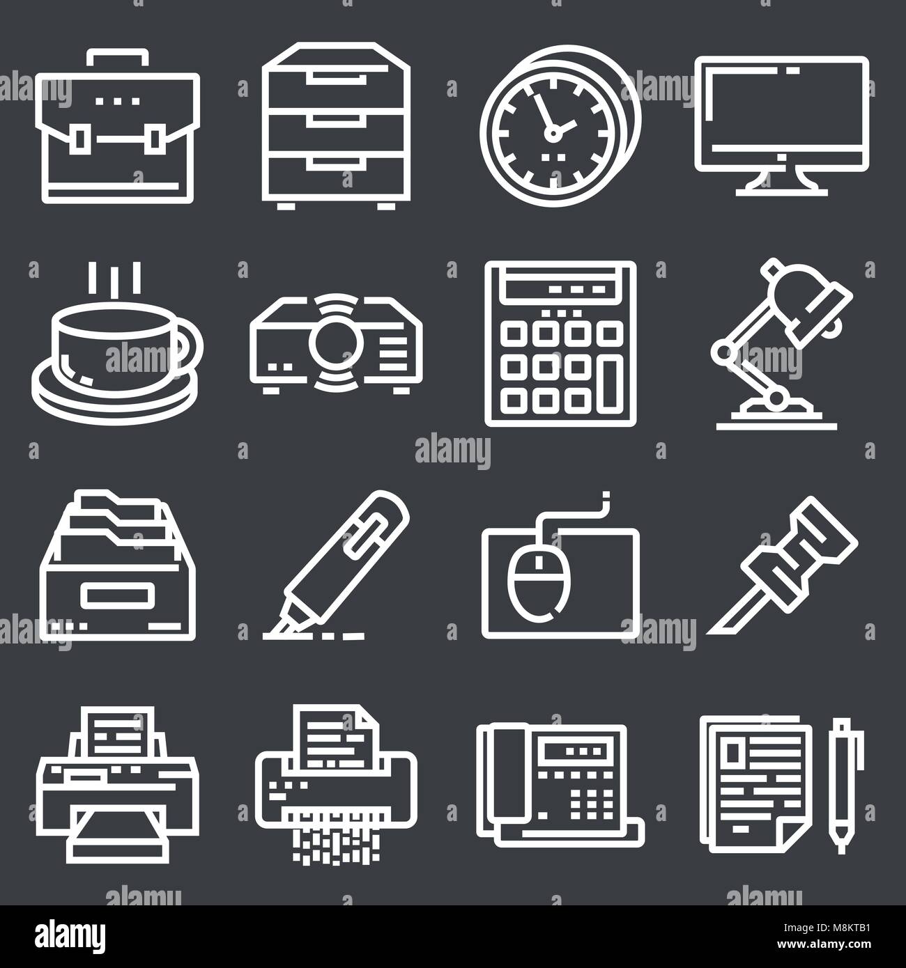 Simple Set of Office Vector Line Icons. Contains such Icons as Business ...