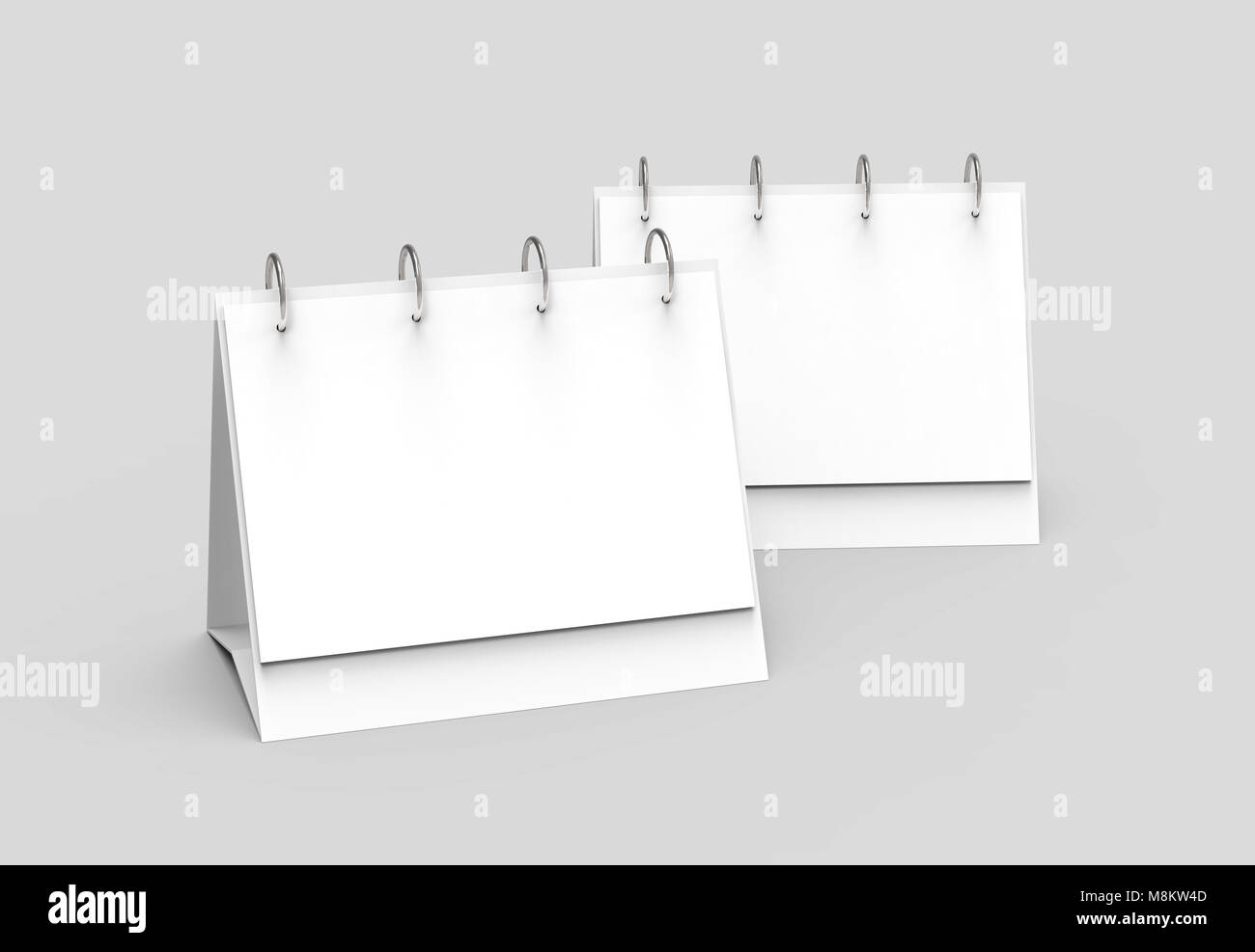 Blank desk calendar, 3d render calendar mockup set with empty space for