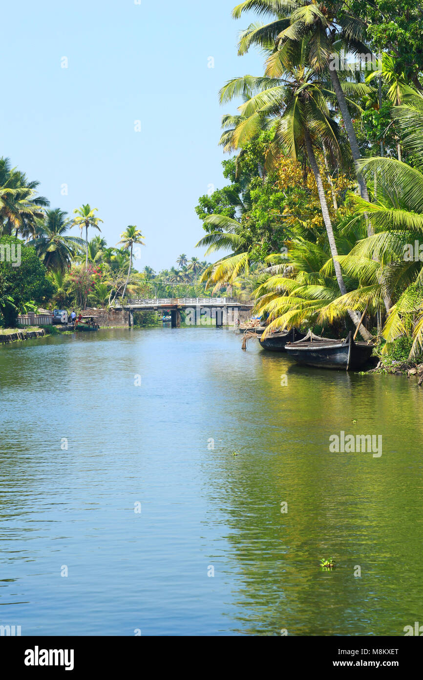 Village boat Asia india kerala Stock Photo