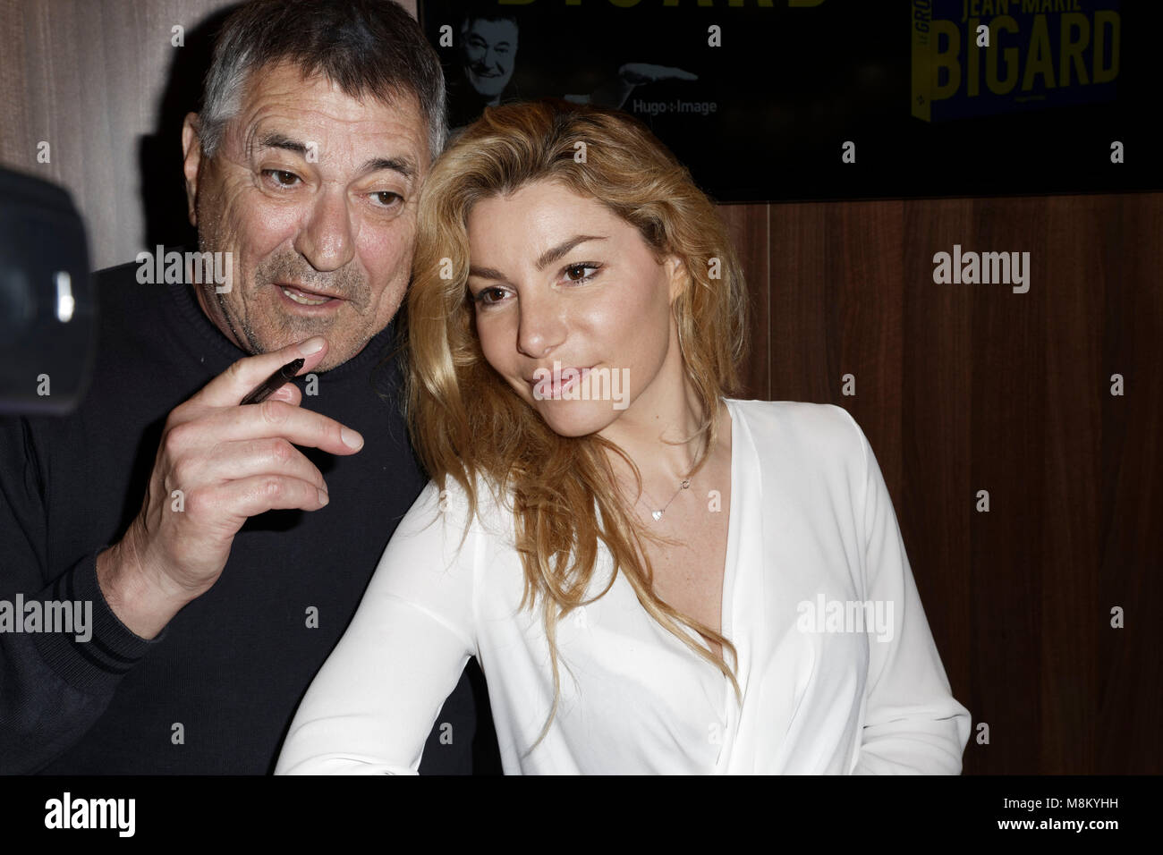 Paris, France. 17th March 2018. Jean-Marie Bigard and Lola Marois in dedication at the book fair in Paris, France. Credit: Bernard Menigault/Alamy Live News Stock Photo