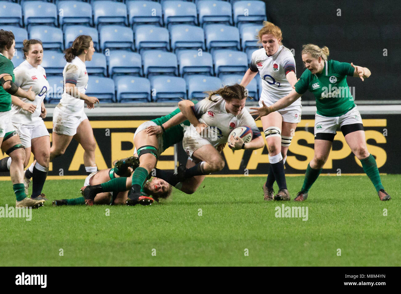 Coventry, UK. 16th Mar, 2018. In the Women's 6 Nations match between England and Ireland, 16th