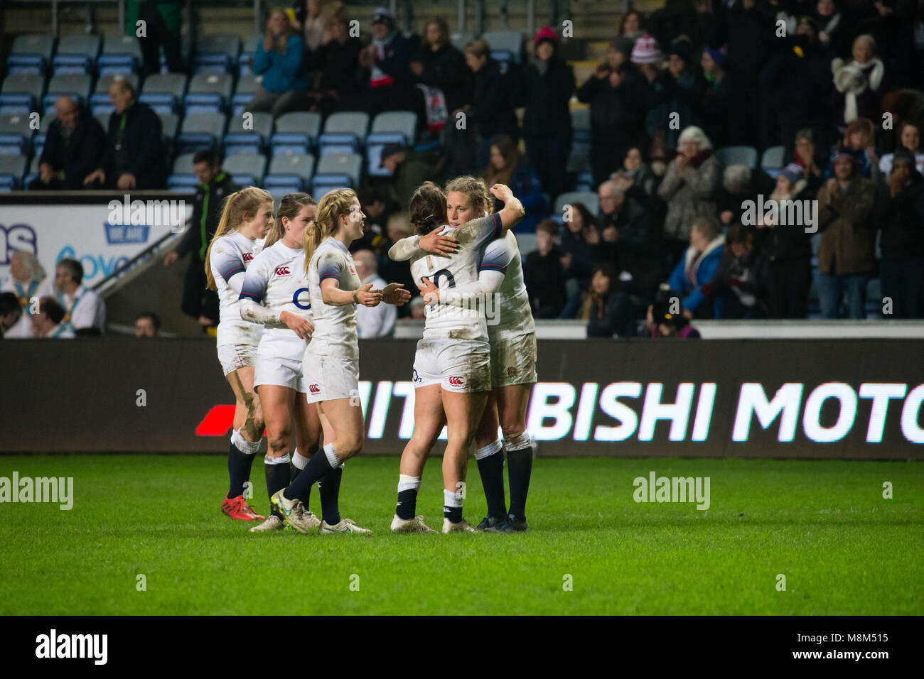 Coventry, UK. 16th Mar, 2018. In the Women's 6 Nations match between England and Ireland, 16th March 2018 at the Ricoh Stadium.  England would go on to win the match 33-11, France women would achieve the Grand Slam and the result would see England achieve 2nd place. Credit: Darryl Godden/Alamy Live News Stock Photo