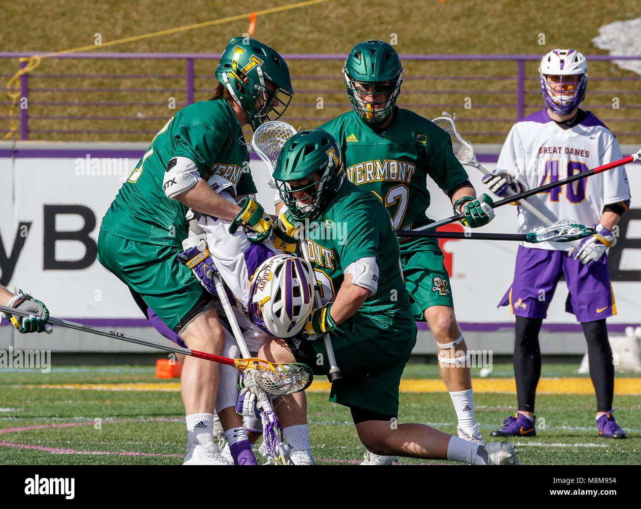 Albany, NY, USA. 17th Mar, 2018. University at Albany Men's Lacrosse