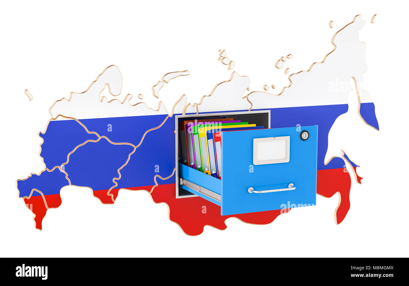 Soviet Database Software Russian national database concept, 3D rendering isolated on white ...
