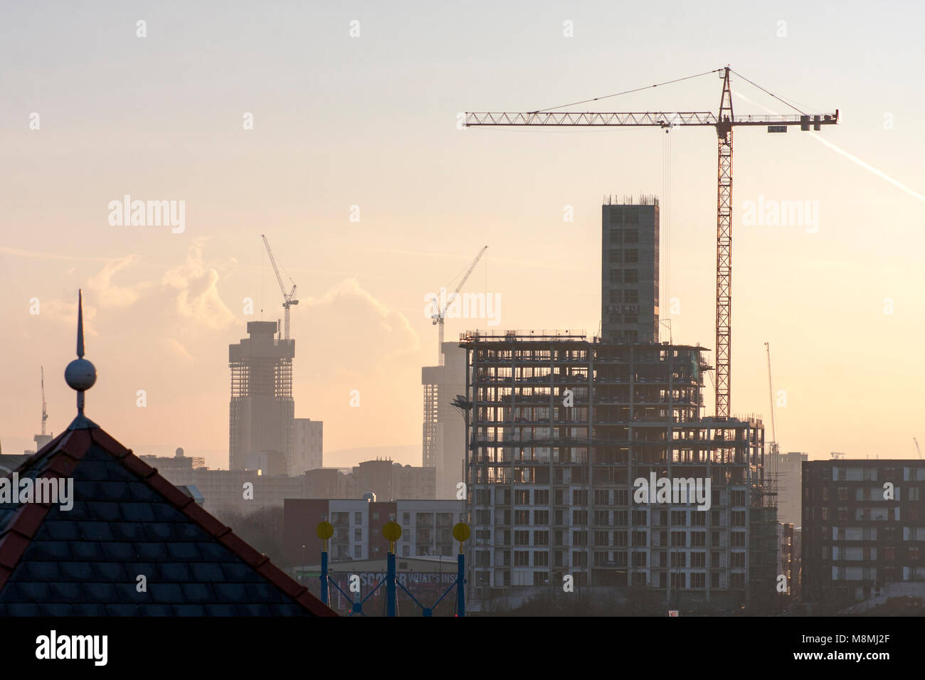 Construction Work Manchester Stock Photo Alamy