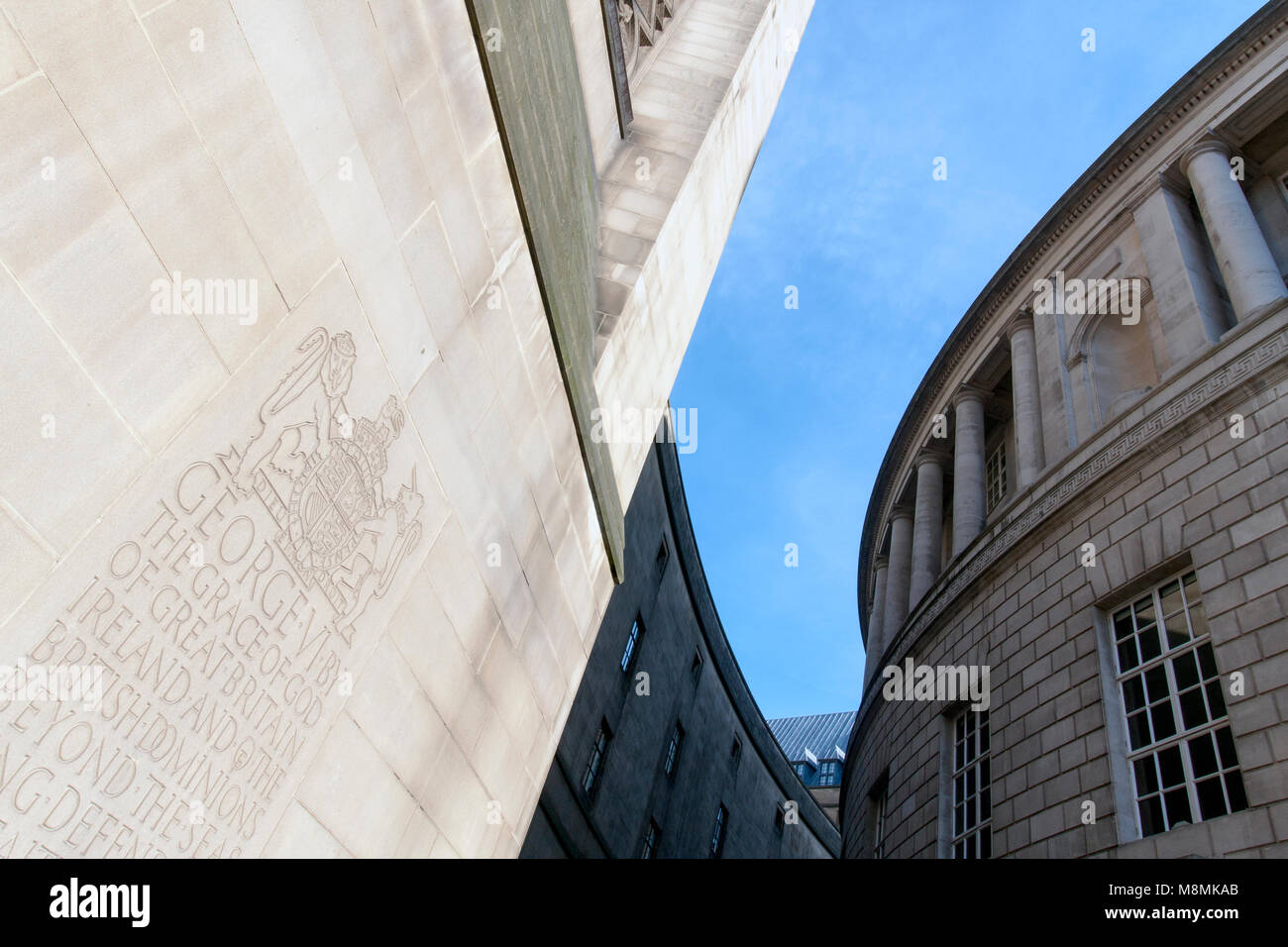 Manchester Town Hall and Central Library Stock Photo