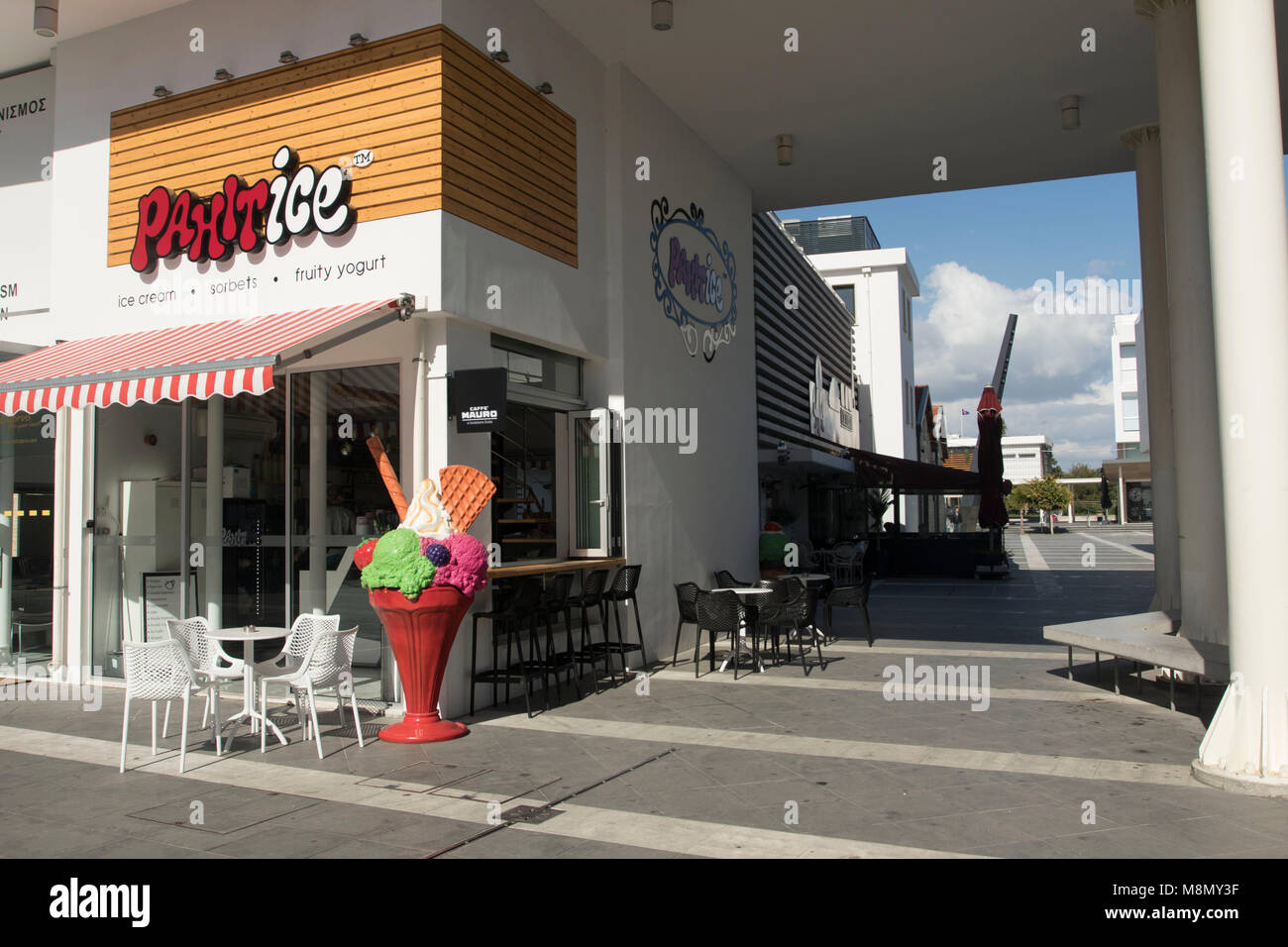 Giant ice cream cone advertising to tourists at the Limassol dock area