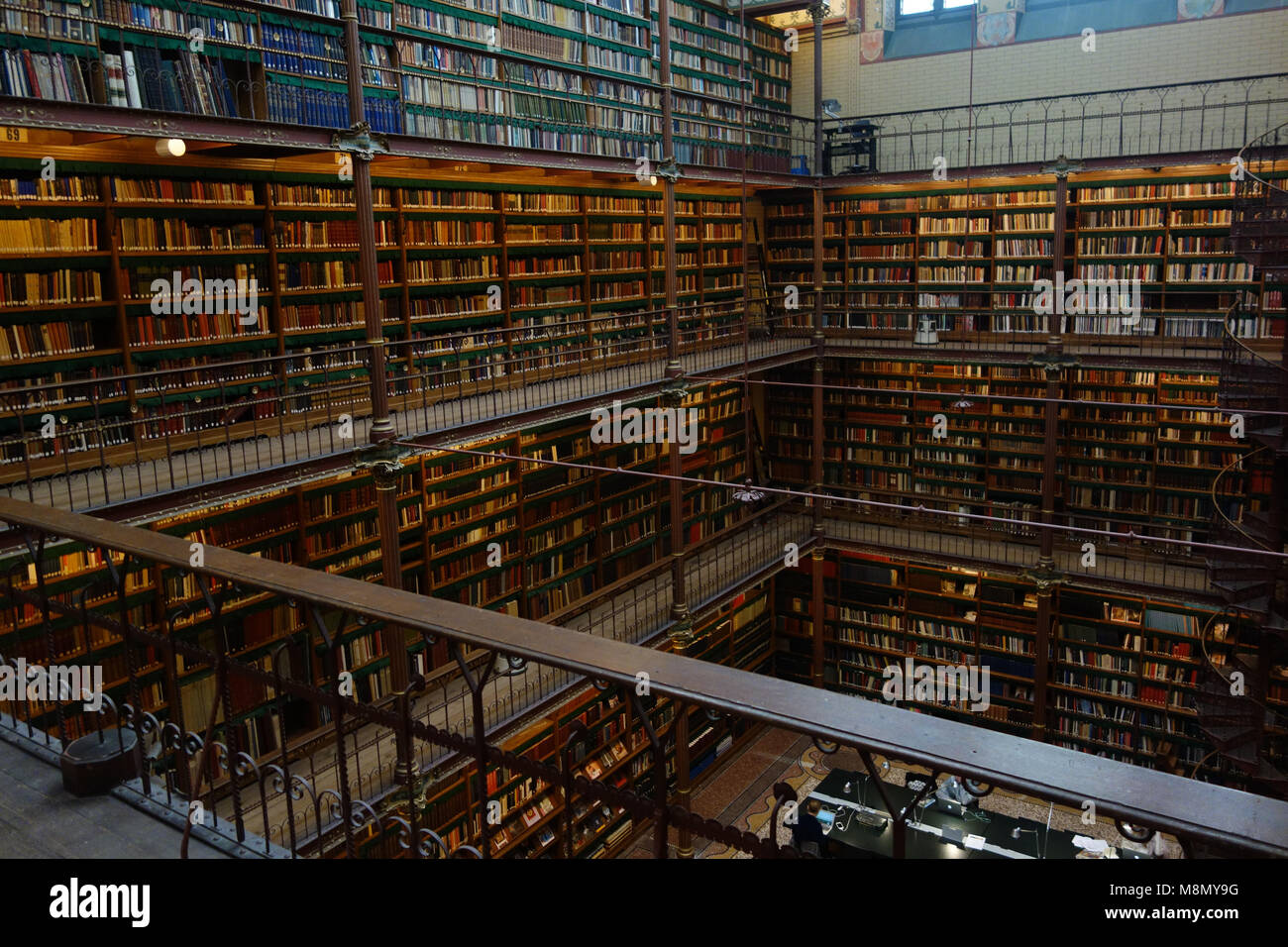 Dec 20, 2017 - The Library of the Rijksmuseum in Amsterdam. One of the most beautiful famous libraries and reading rooms in the world Stock Photo