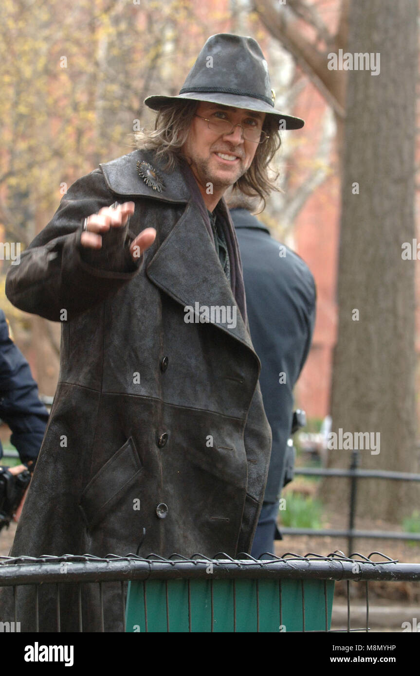 Nicolas Cage on the set of 'The Sorcerer's Apprentice' in New York City