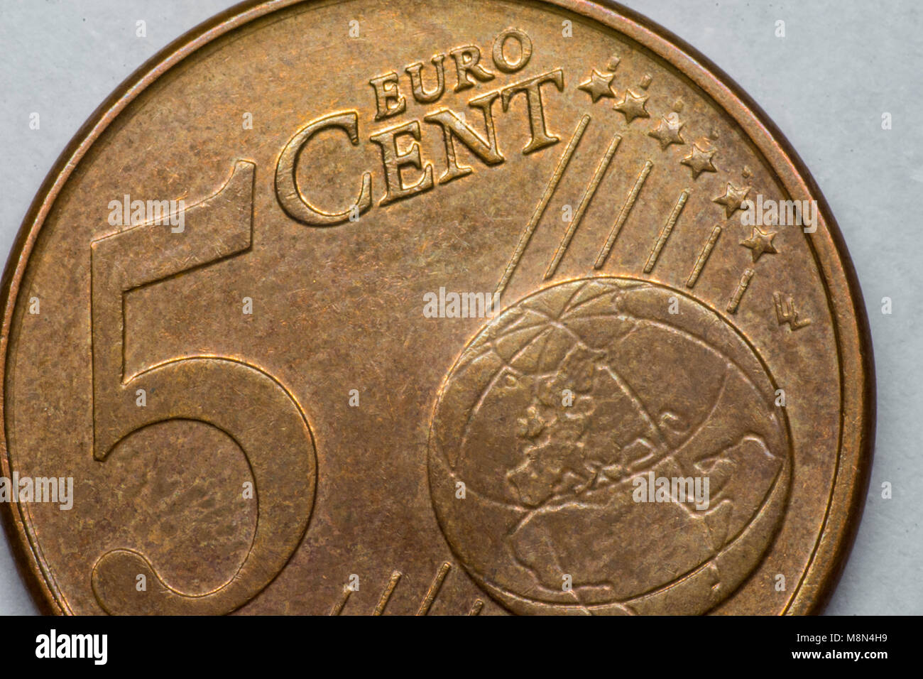 A closeup photo of five euro cent coin Stock Photo - Alamy
