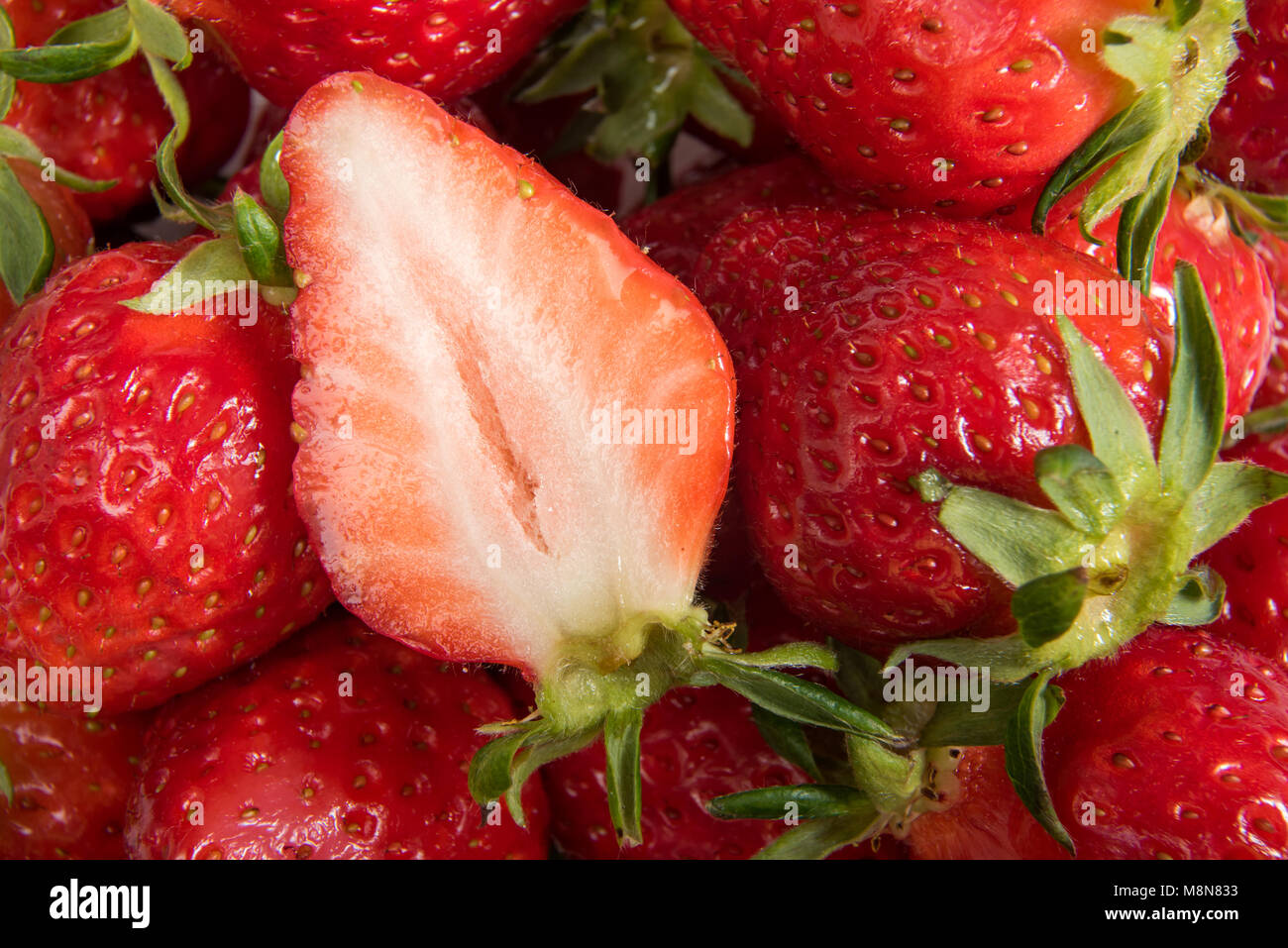 Closeup fresh red strawberry hi-res stock photography and images - Alamy