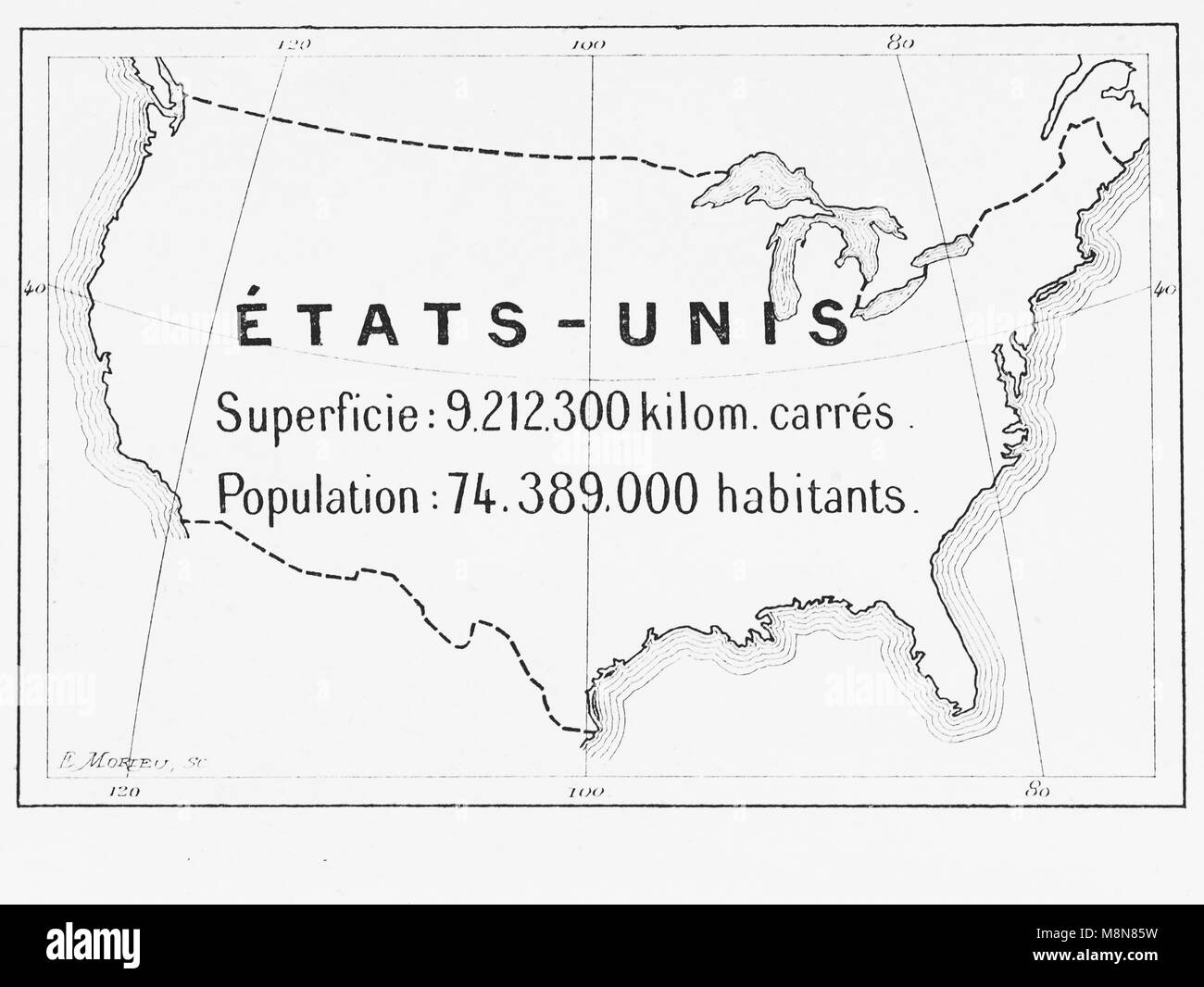 Historic maps united states Black - Map Of The United States In 1900 Picture From The French Weekly Newspaper M8N85W 