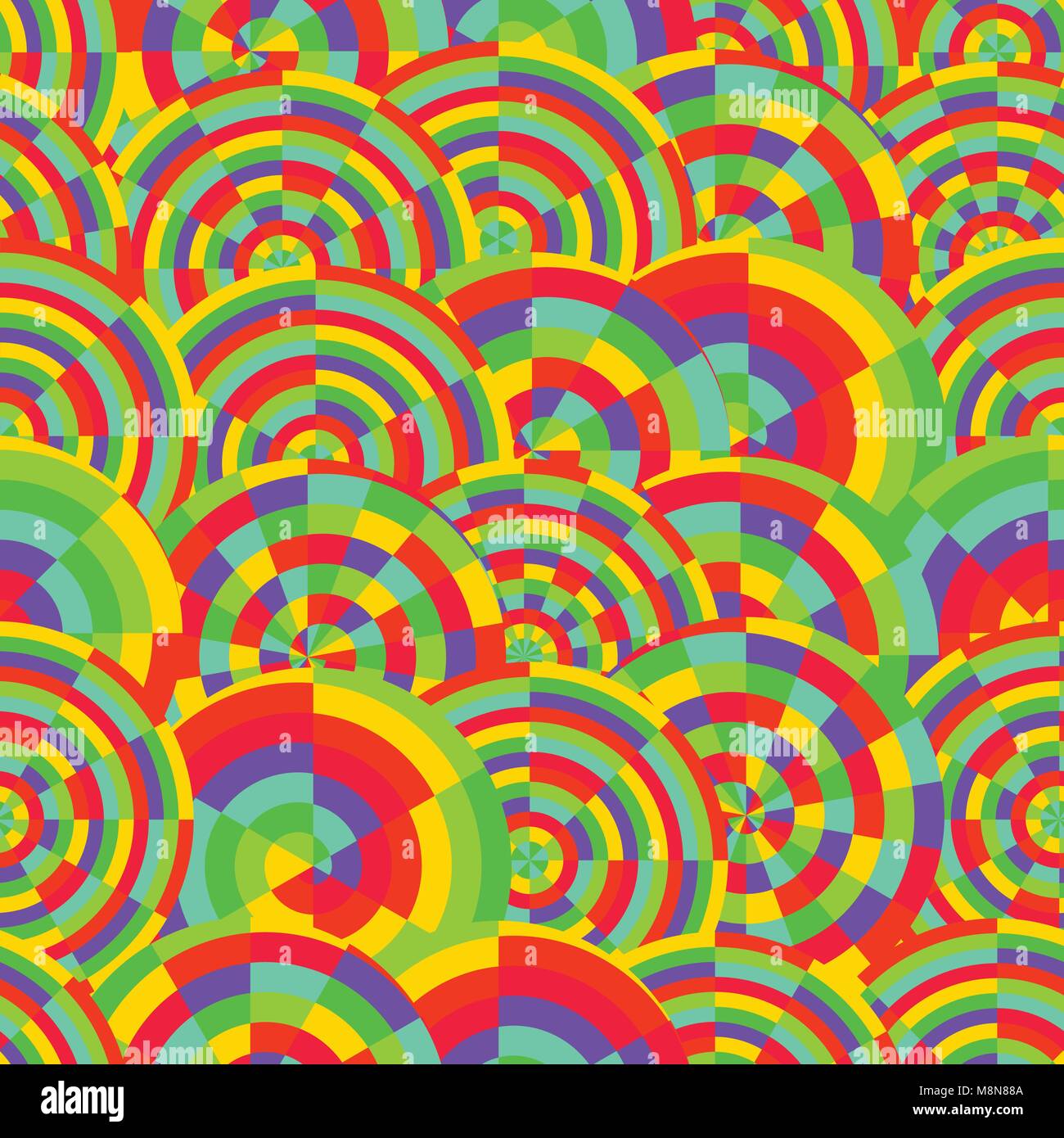 abstract vector rainbow colored circles seamless pattern Stock Vector ...