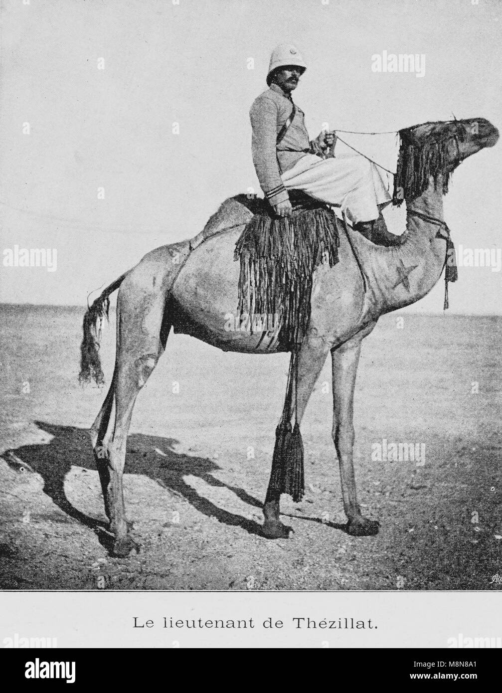 French Foureau-Lamy expedition in Chad in 1900, Lieutenant de Thezillat, Picture from the French weekly newspaper l'Illustration, 9th September 1900 Stock Photo