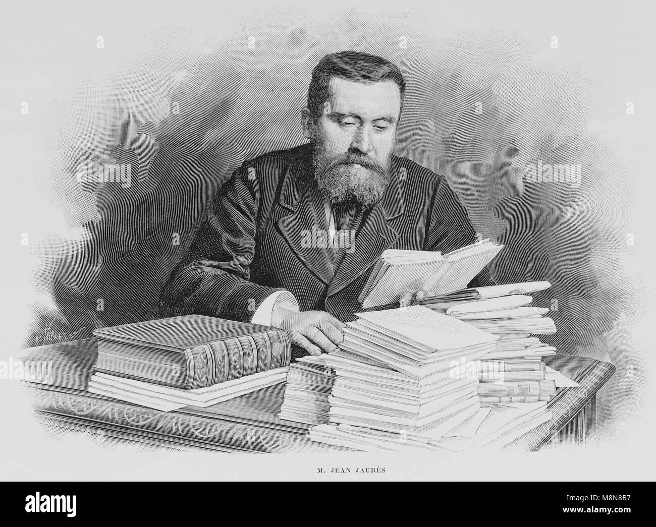Jean Jaurès, French socialist leader, Picture from the French weekly newspaper l'Illustration, 6th October 1900 Stock Photo