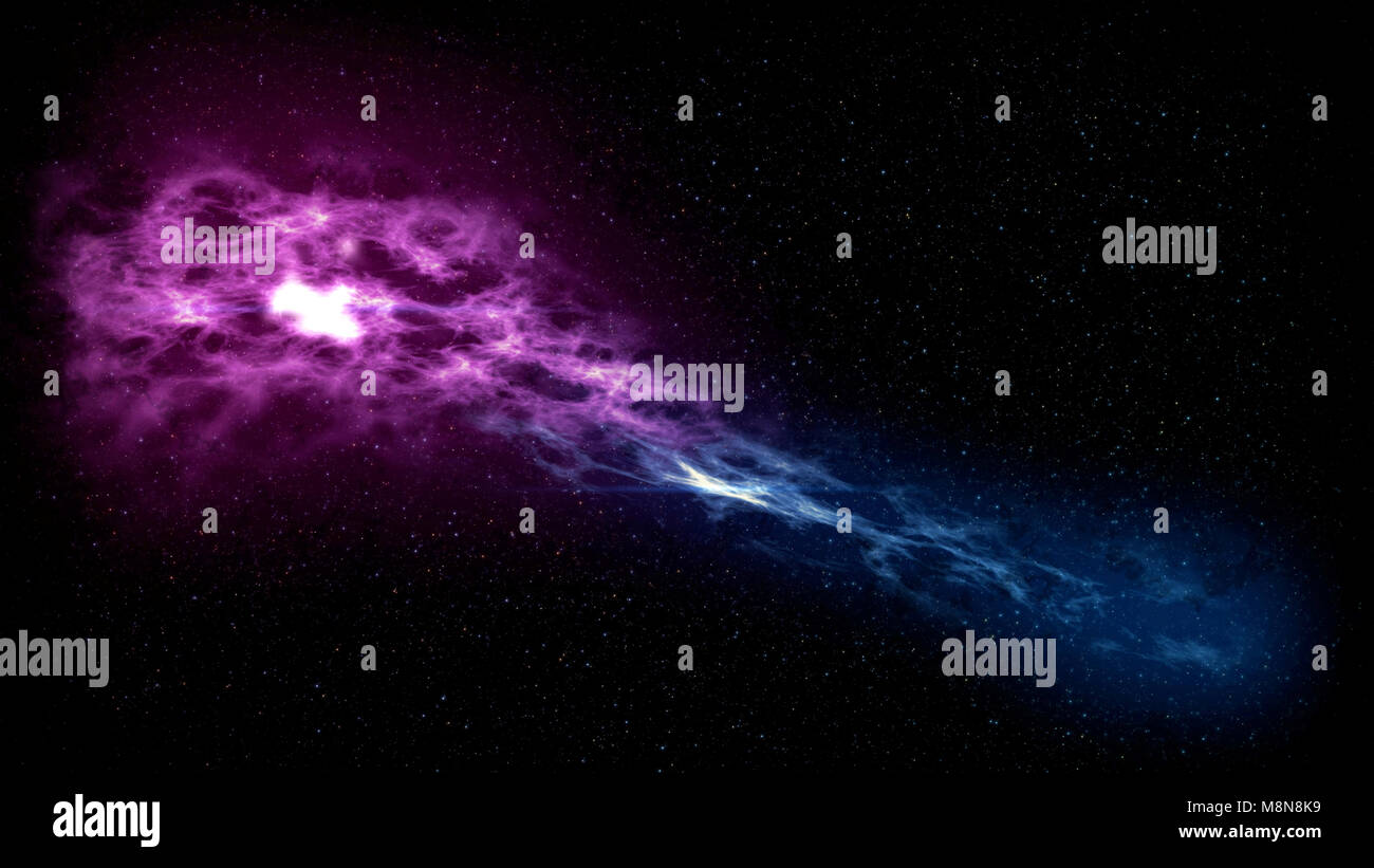 Deep space. illustration of cosmic nebula with star cluster Stock Photo ...