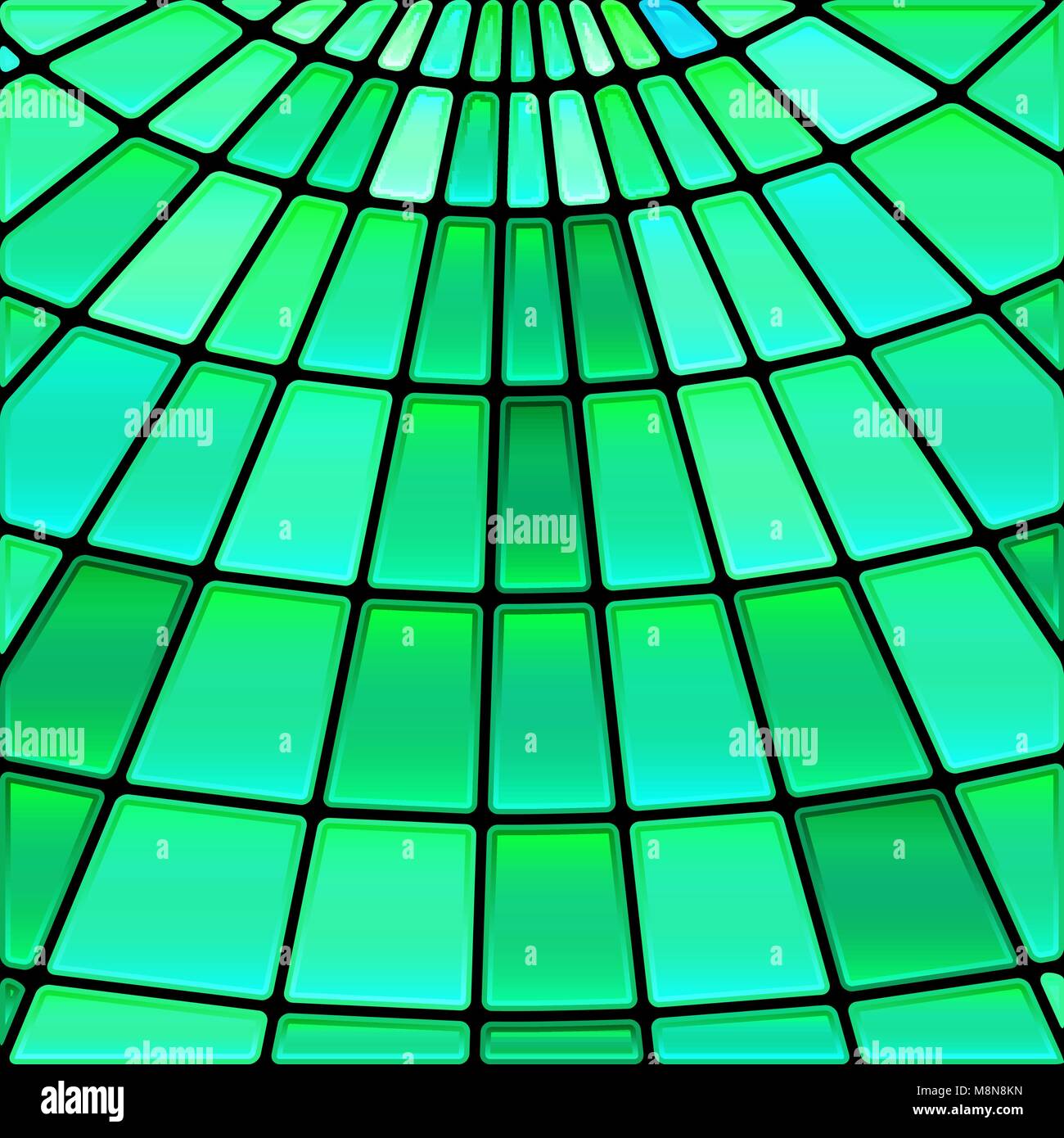abstract vector stained-glass mosaic background - green and teal Stock ...