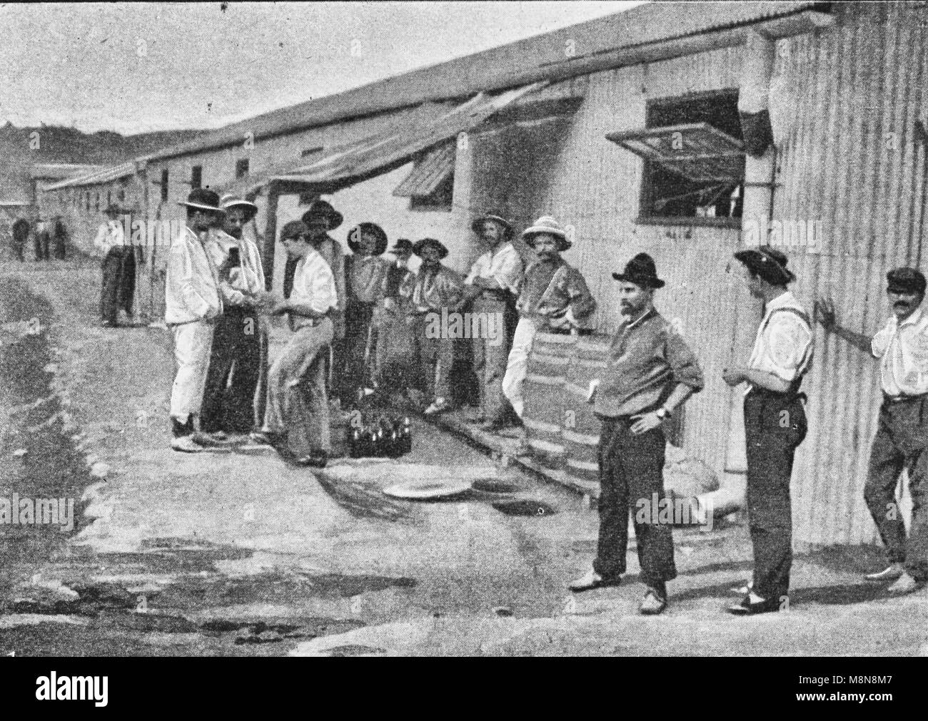 German Brewery in the Boers captives prison camp at Diyatalawa in Sri Lanka former Ceylan after the Boers war, Picture from the French weekly newspaper l'Illustration, 17th November 1900 Stock Photo