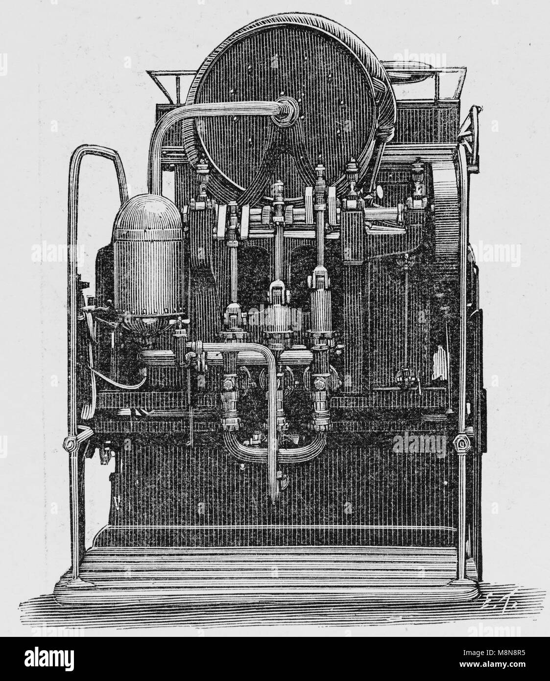 Electric material of the Paris Firemen, Electrical Pump, Picture from the French weekly newspaper l'Illustration, 25th July 1900 Stock Photo