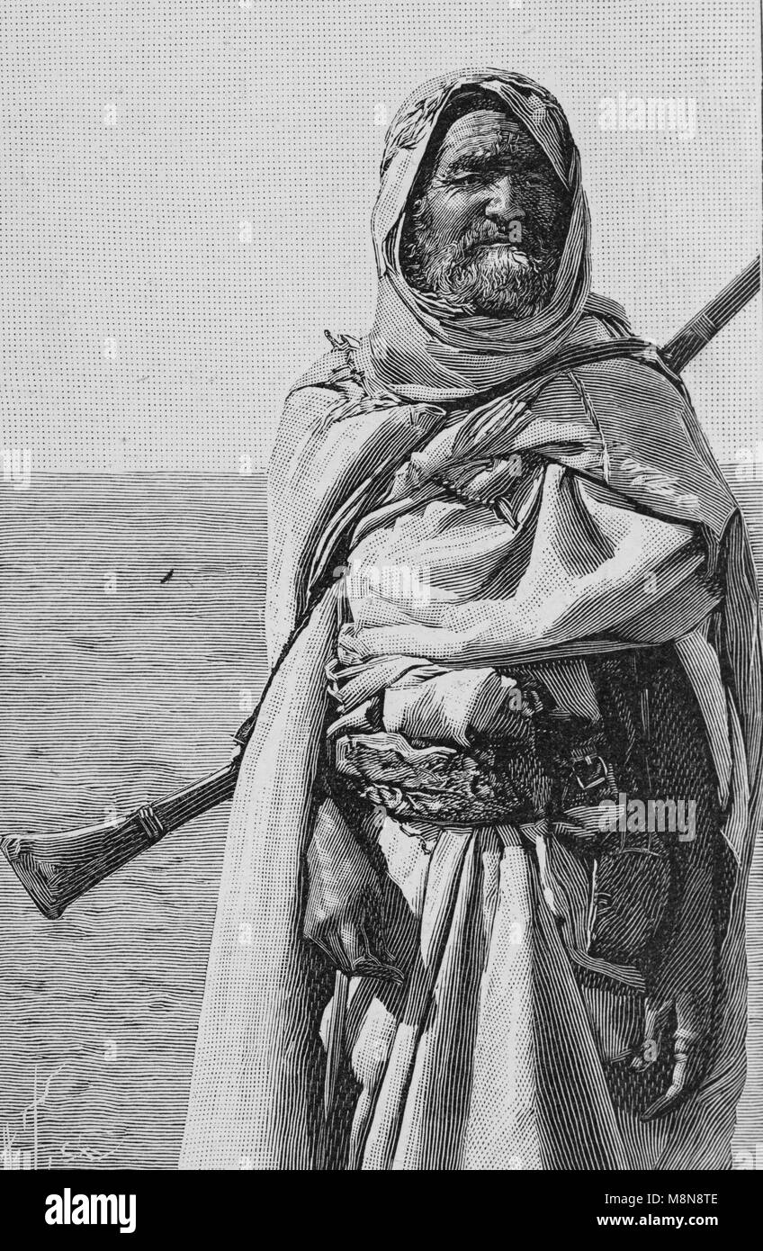 French Foureau-Lamy expedition in Chad in 1900, Targui participants, Picture from the French weekly newspaper l'Illustration, 9th September 1900 Stock Photo