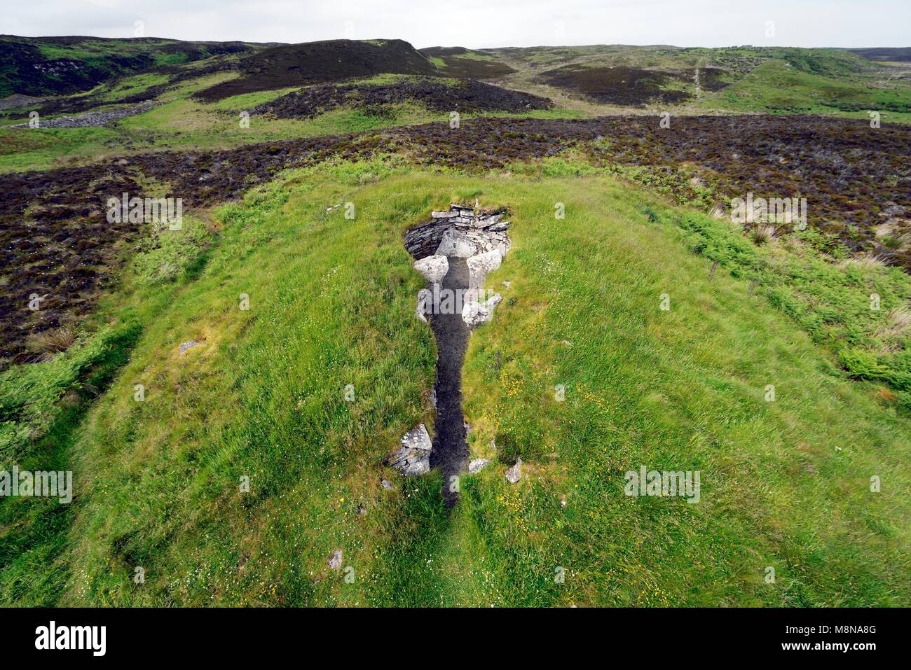 The Cairn of Get 5000 year prehistoric tomb burial chambered cairn. Whaligoe, Caithness, Scotland Stock Photo