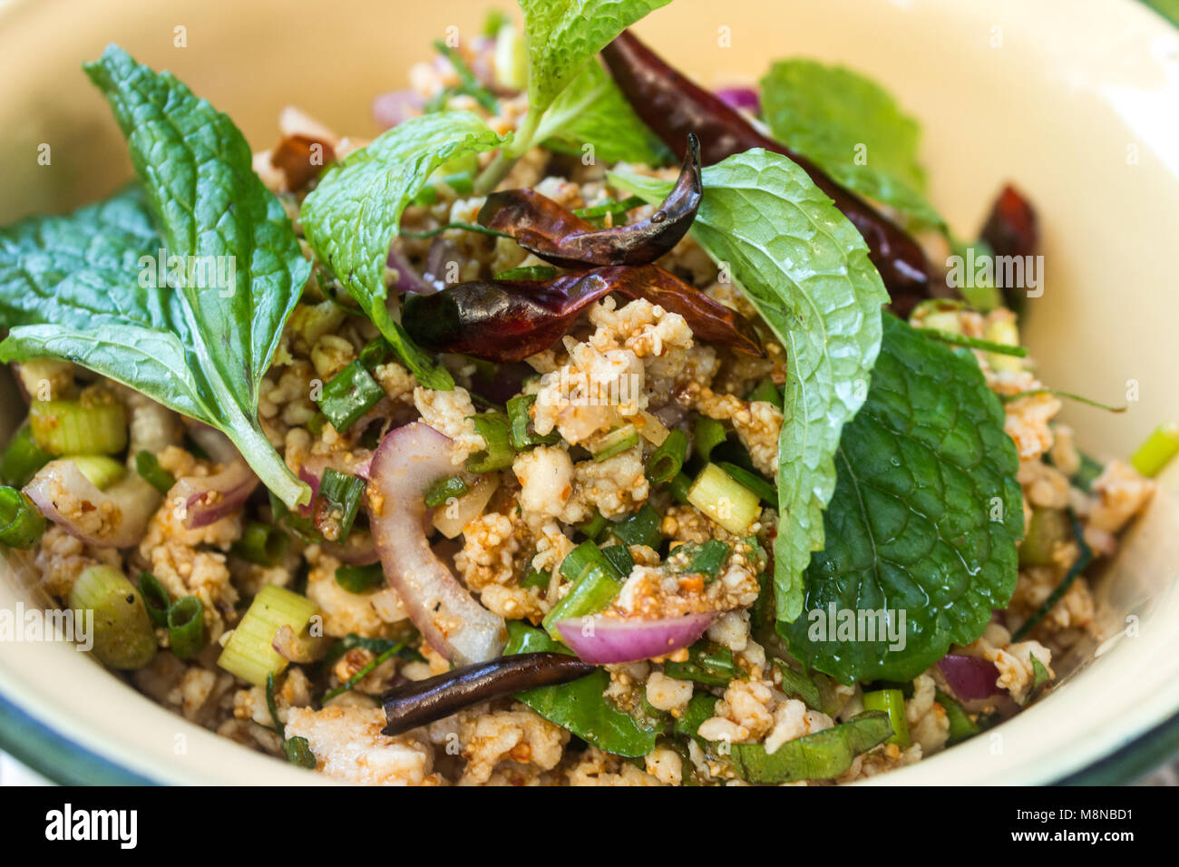 thai food spicy minced pork salad (Larb Stock Photo - Alamy