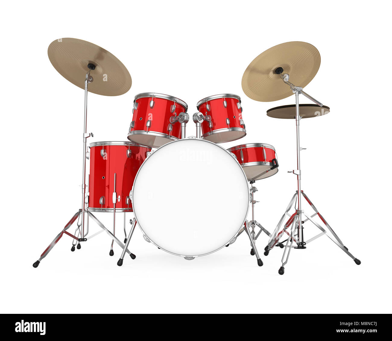 Red Drum Kit Isolated Stock Photo - Alamy