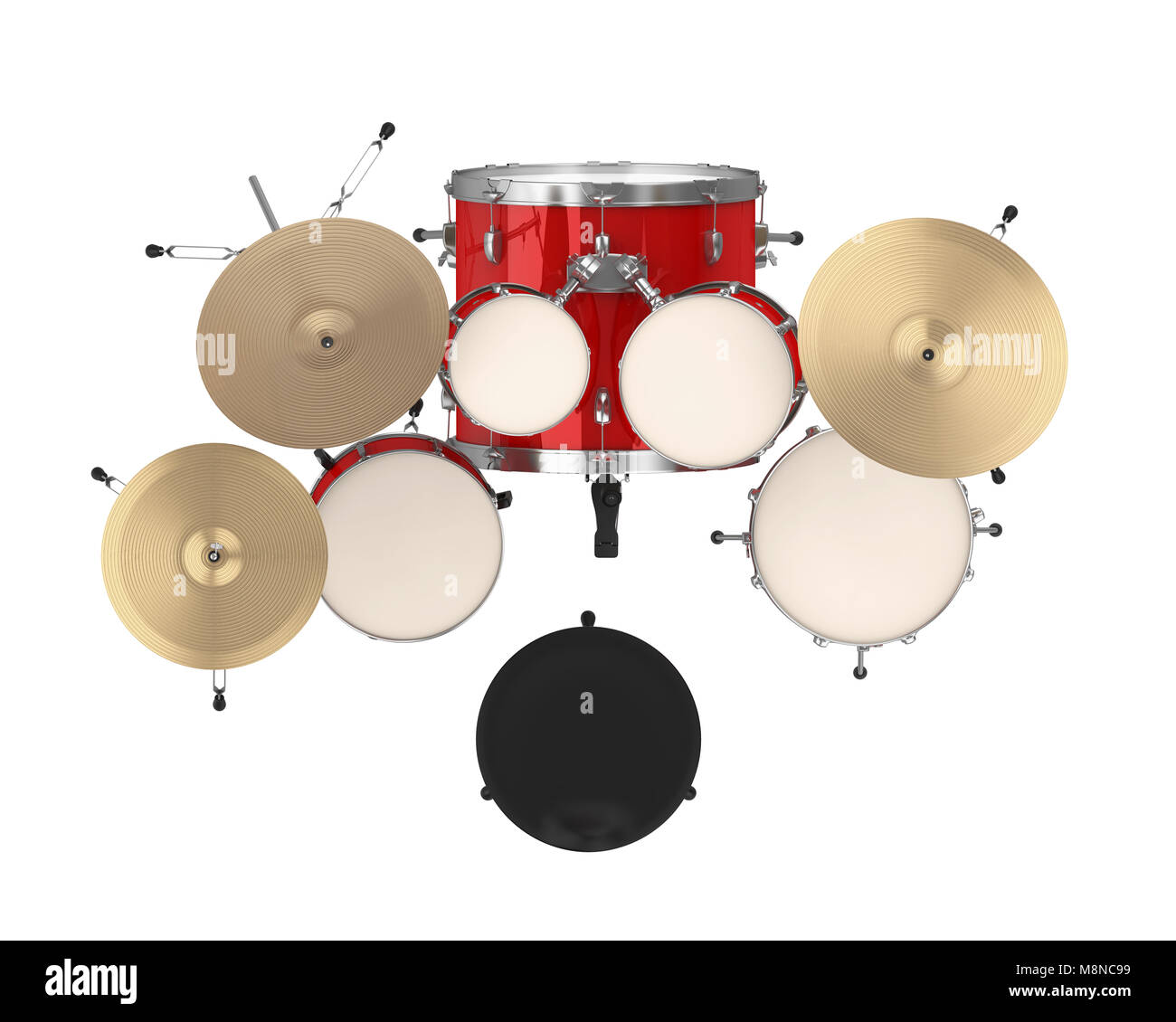 Red Drum Kit Isolated Stock Photo - Alamy