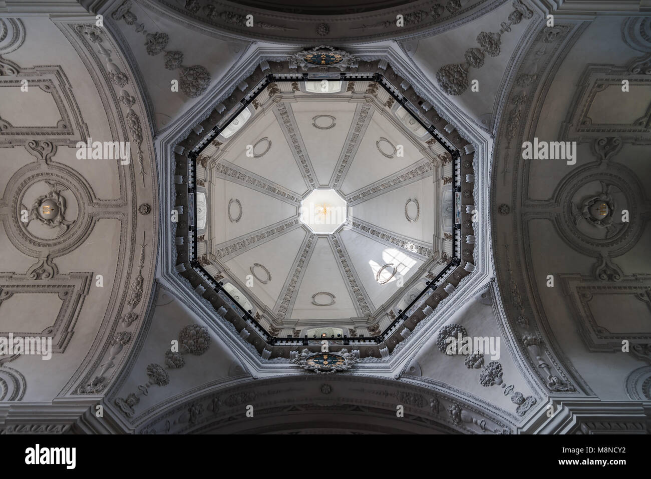 Innsbruck, Austria - August 9, 2017: Jesuitenkirche in Innsbruck. Interior directly below the dome Stock Photo