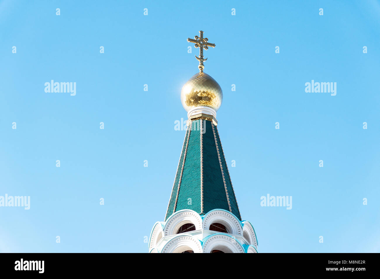Orthodox cross on the dome of the Church Stock Photo - Alamy