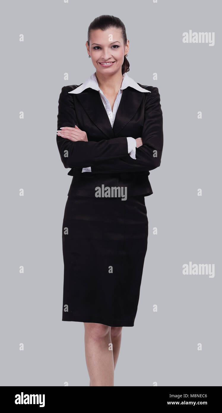 Full body portrait of a confident business woman isolated Stock Photo ...