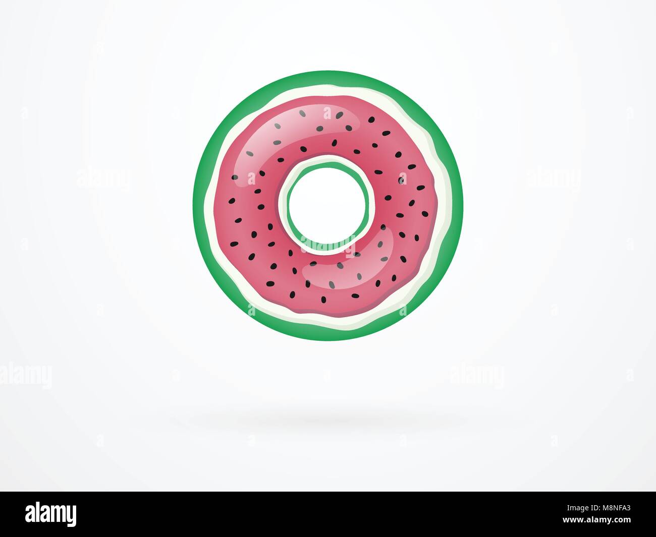 Watermelon Donut Fruit Vector Stock Vector