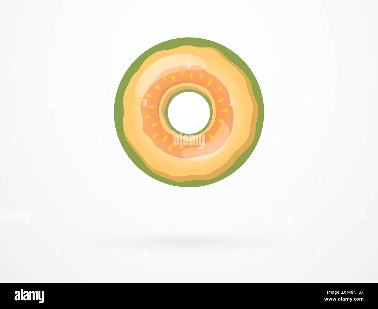 Melon Donut Fruit Vector Stock Vector