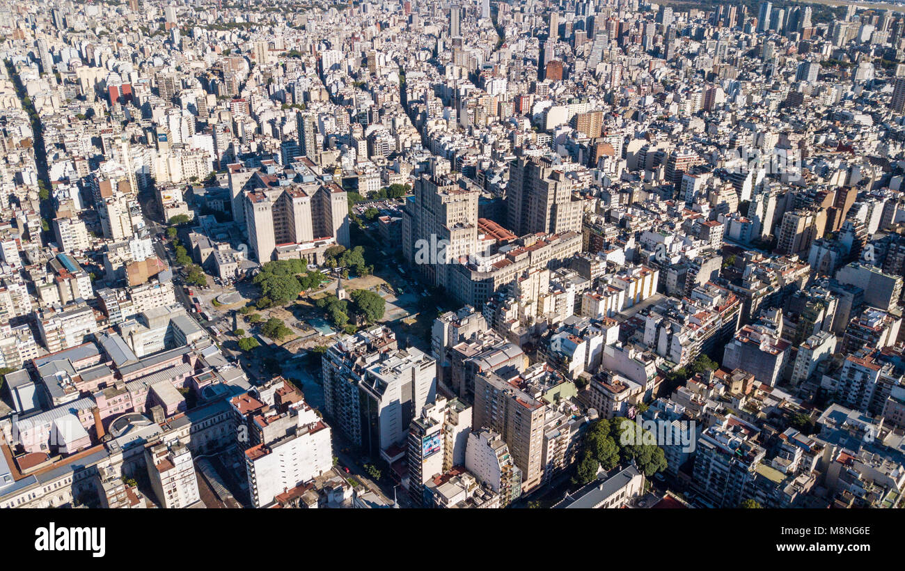 Aerial view over Hospital de Clínicas José de San Martín, Buenos Aires, Argentina Stock Photo