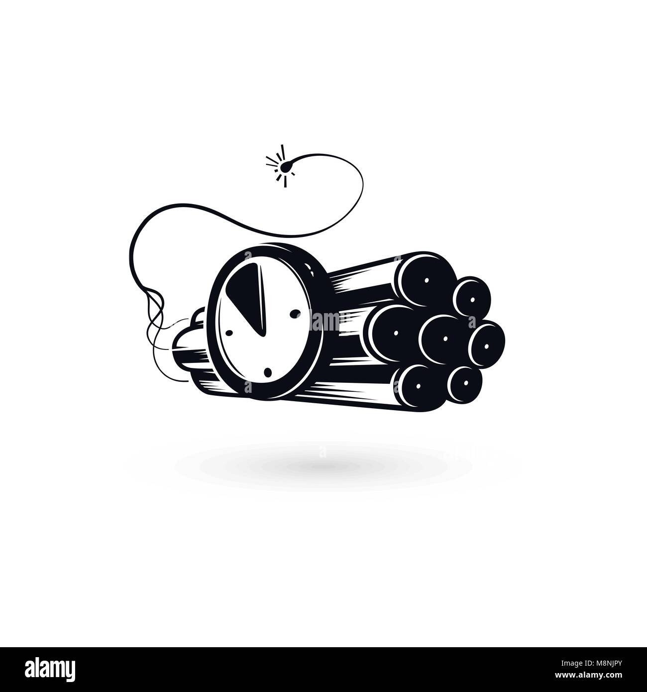Deadline concept logo, countdown vector emblem Stock Vector