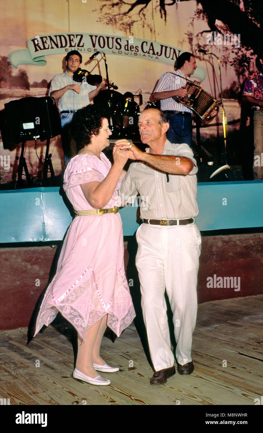 Louisiana Cajun dance music at the weekly live town hall radio broadcast  from the small town of Eunice near Lafayette, USA Stock Photo - Alamy