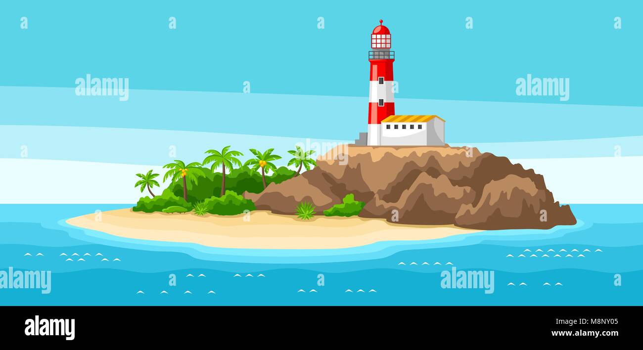 Ocean coastline beach rocky Stock Vector Images - Alamy
