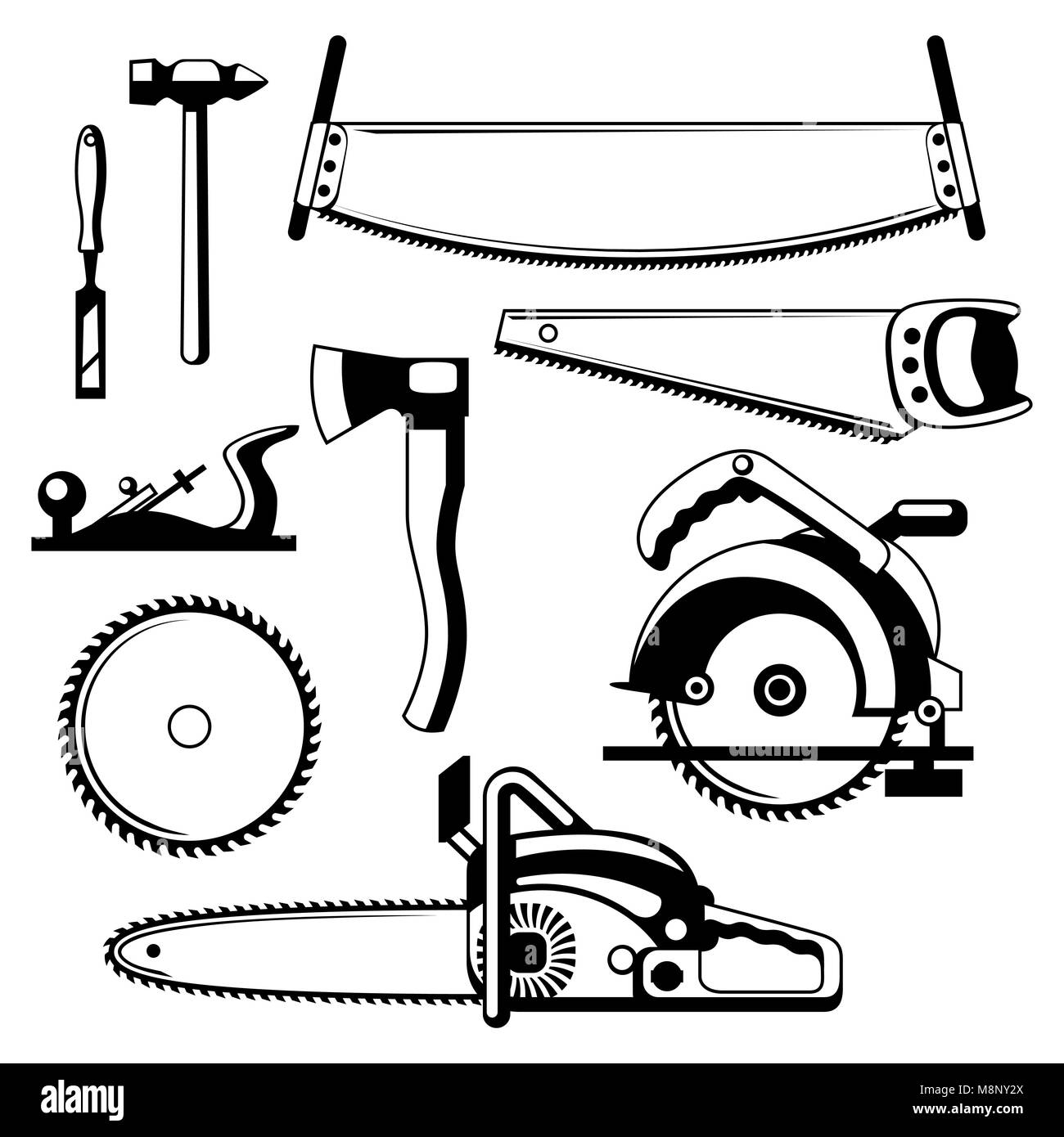 Set of equipment and tools for forestry and lumber industry Stock