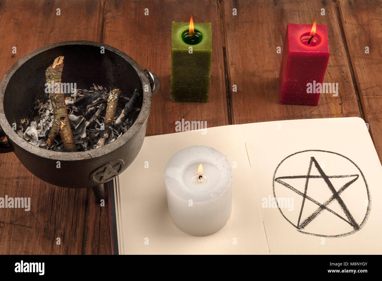 Pentagram Tealights Black 26 cms Candle Mystic Pagan Wicca  Gothic Occult Witch 
