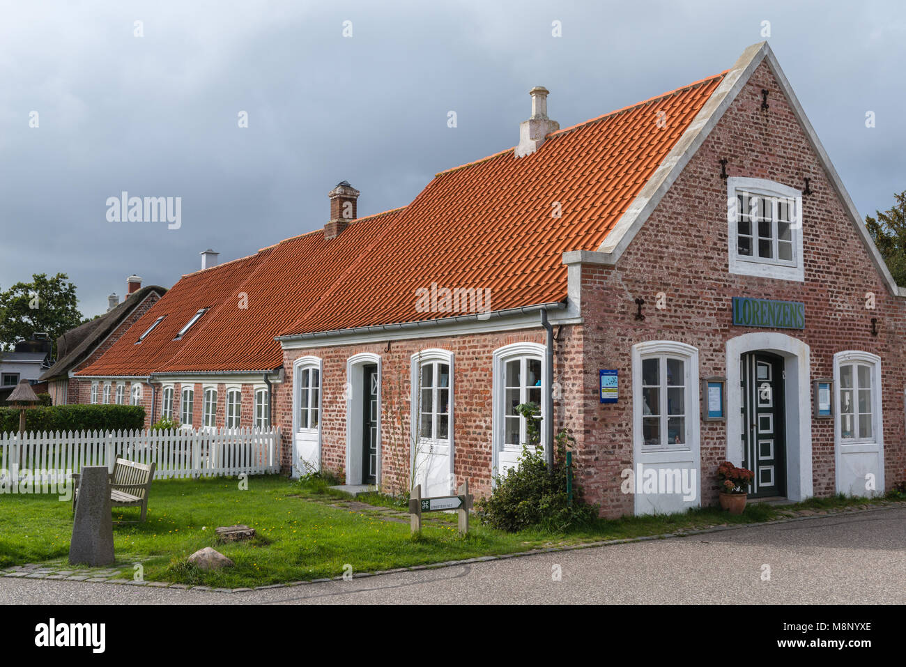 Typical Danish house in Soenderho, island of Fanoe, Jutland, Denmark