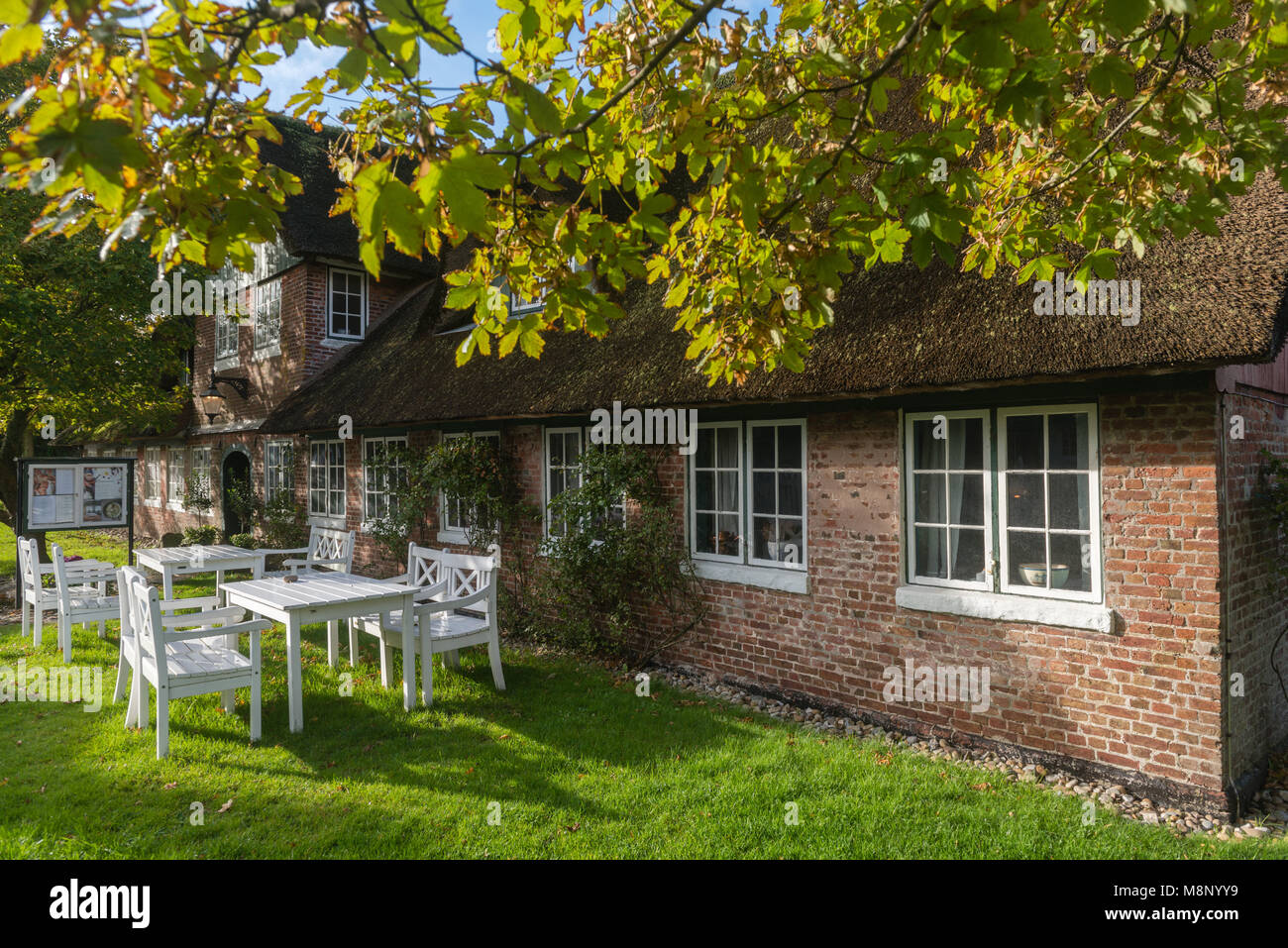 Typical Danish house in Soenderho, island of Fanoe, Jutland, Denmark