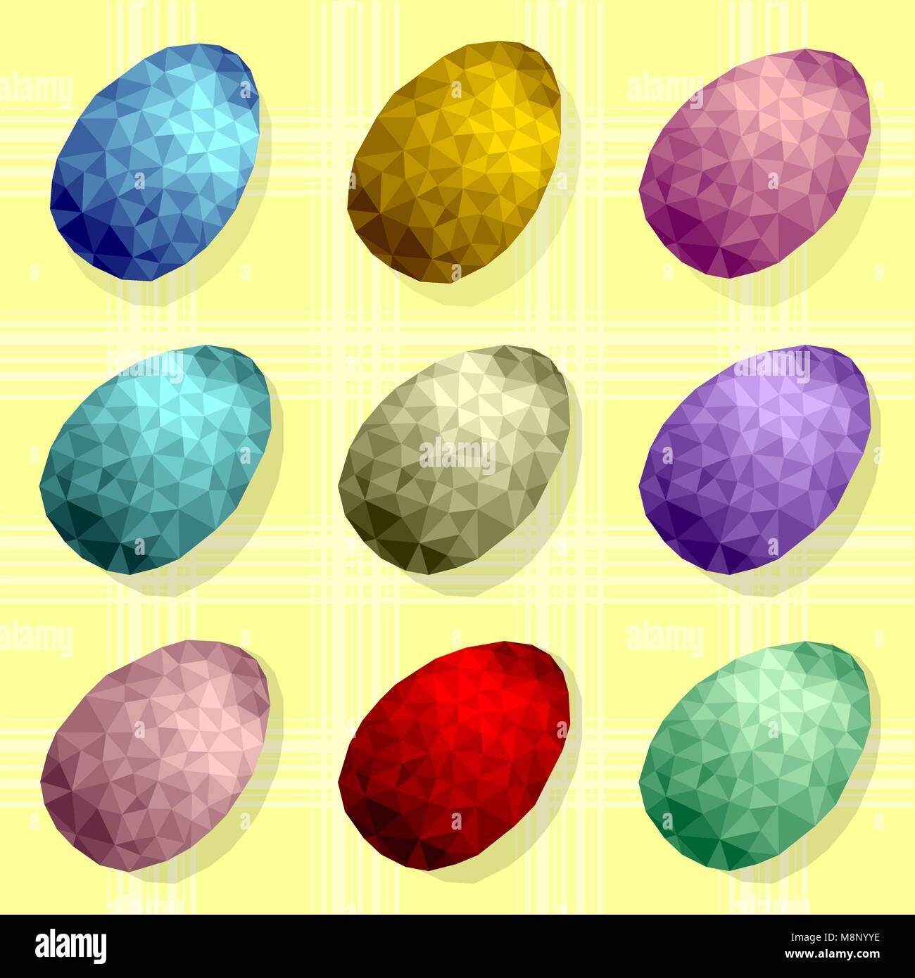 Easter eggs in low poly style Stock Vector
