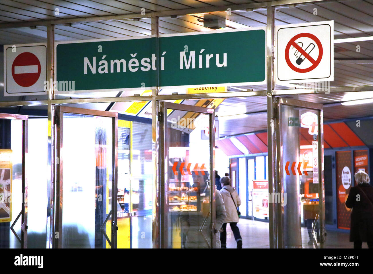 Namesti Miru Metro Station in Prague Stock Photo - Alamy