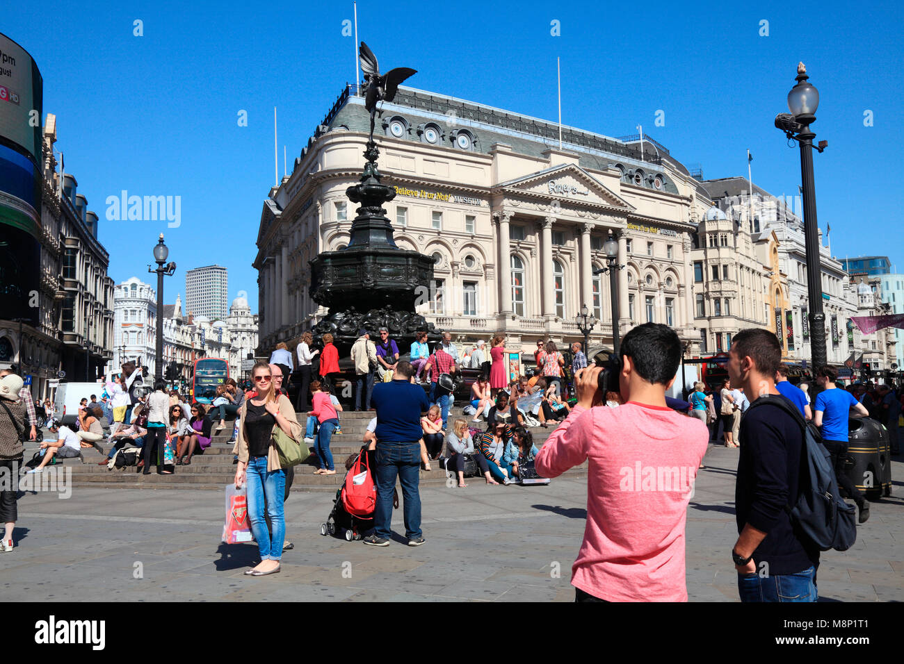 Statue of Eros at Piccadilly in London UK. Stock Photo