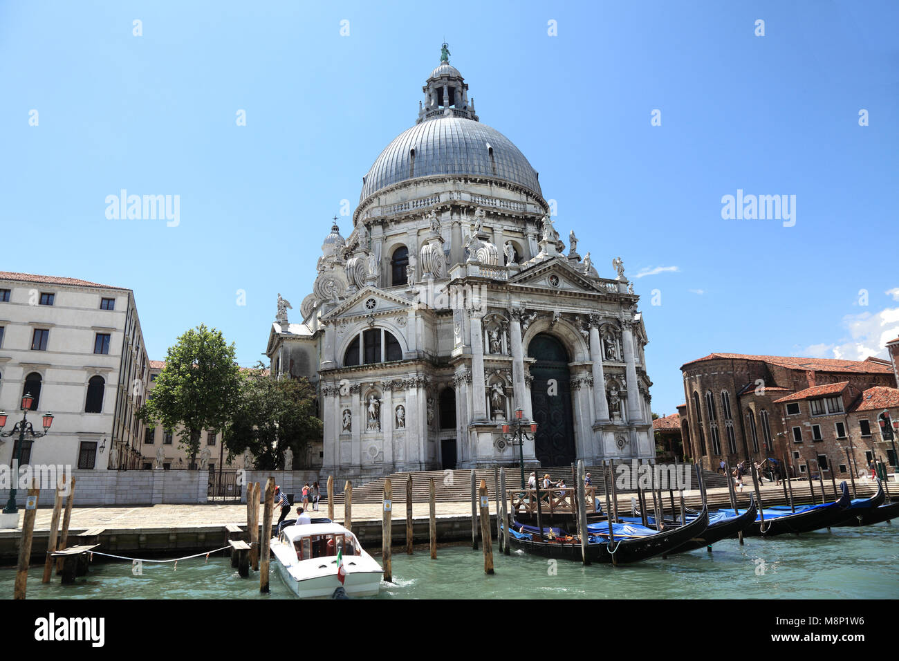 Santa Maria del Salute on the  Grand Canal in Venice. Italy Stock Photo