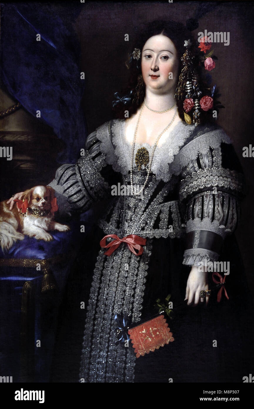 Portrait of Mary Farnese 1638-1639 Nicolas Régnier (1591–1667), Niccolò Renieri, Italy ,Italian Stock Photo