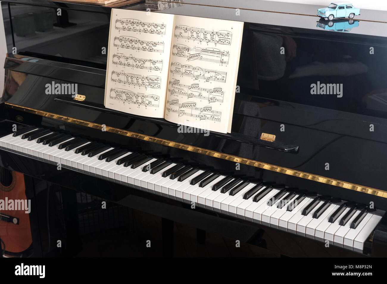Piano and music score-still life Stock Photo